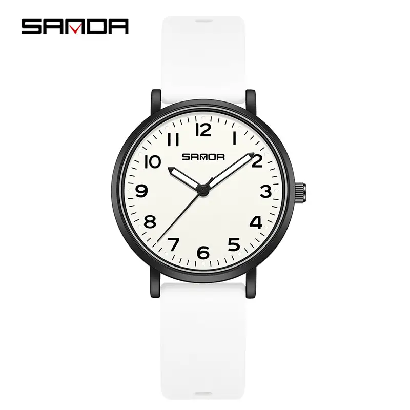 Sanda Green Silicone Student Quartz Watch for Men Women - Image 6