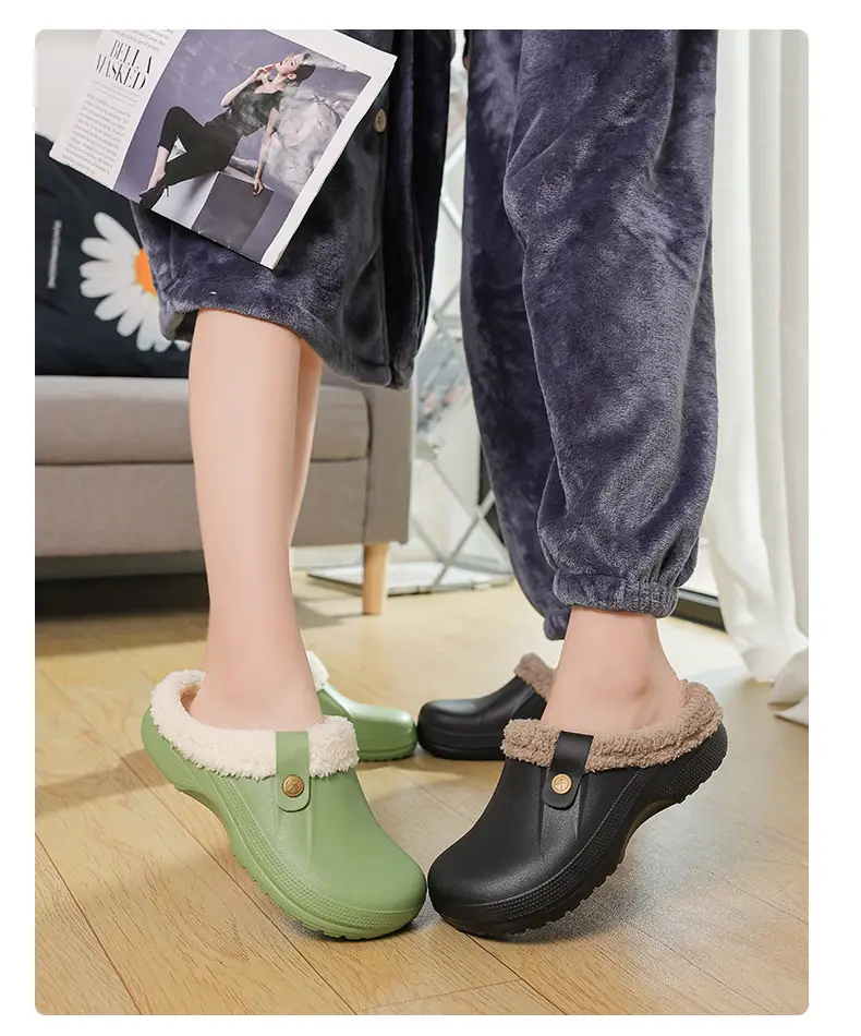 Winter plus size Cross-border fleece-lined New Household Cotton Slippers Women's Couples Baotou Cotton Shoes Men's Warm Mao Mao Shoes — feature 11