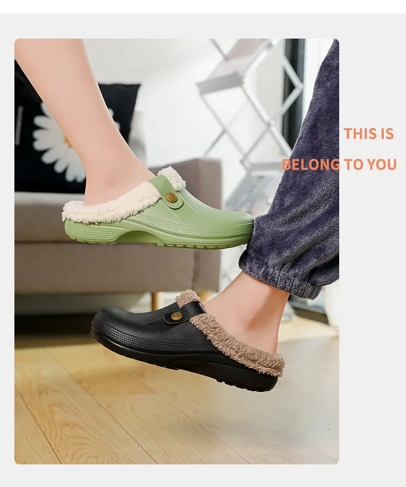Winter plus size Cross-border fleece-lined New Household Cotton Slippers Women's Couples Baotou Cotton Shoes Men's Warm Mao Mao Shoes — feature 12
