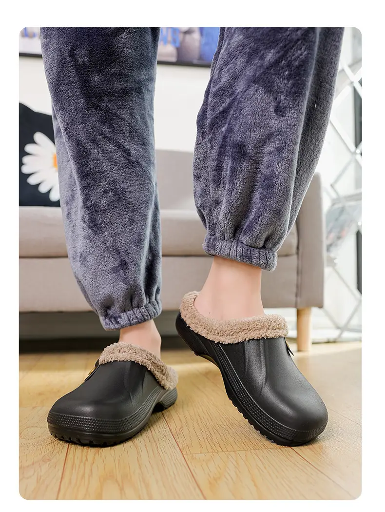 Winter plus size Cross-border fleece-lined New Household Cotton Slippers Women's Couples Baotou Cotton Shoes Men's Warm Mao Mao Shoes — feature 14