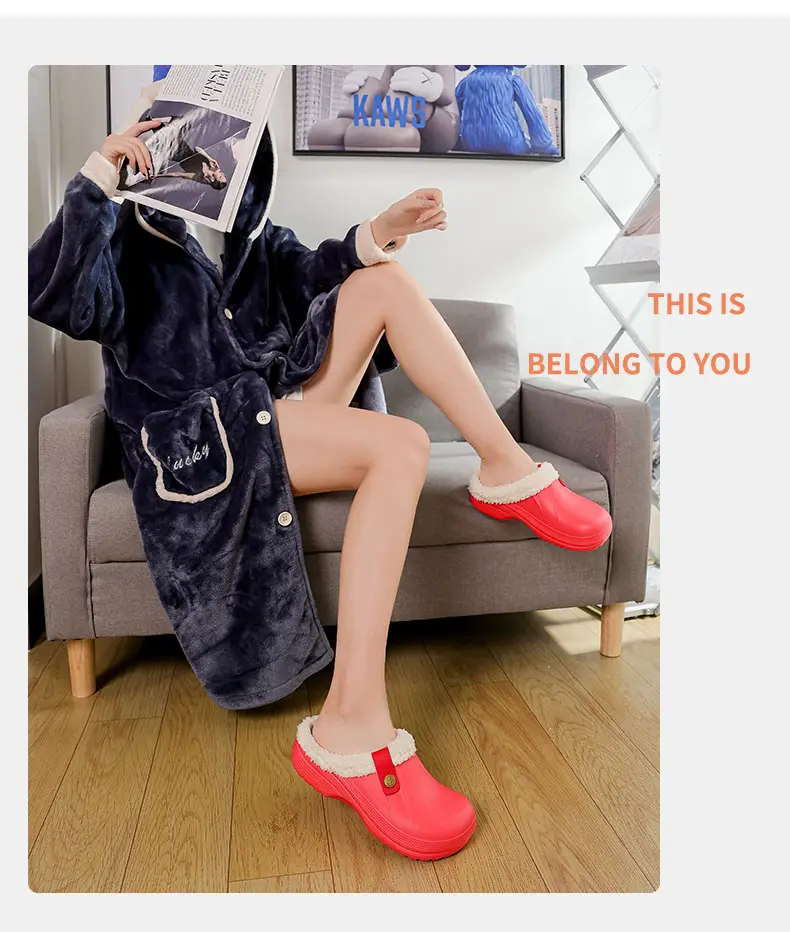 Winter plus size Cross-border fleece-lined New Household Cotton Slippers Women's Couples Baotou Cotton Shoes Men's Warm Mao Mao Shoes — feature 17