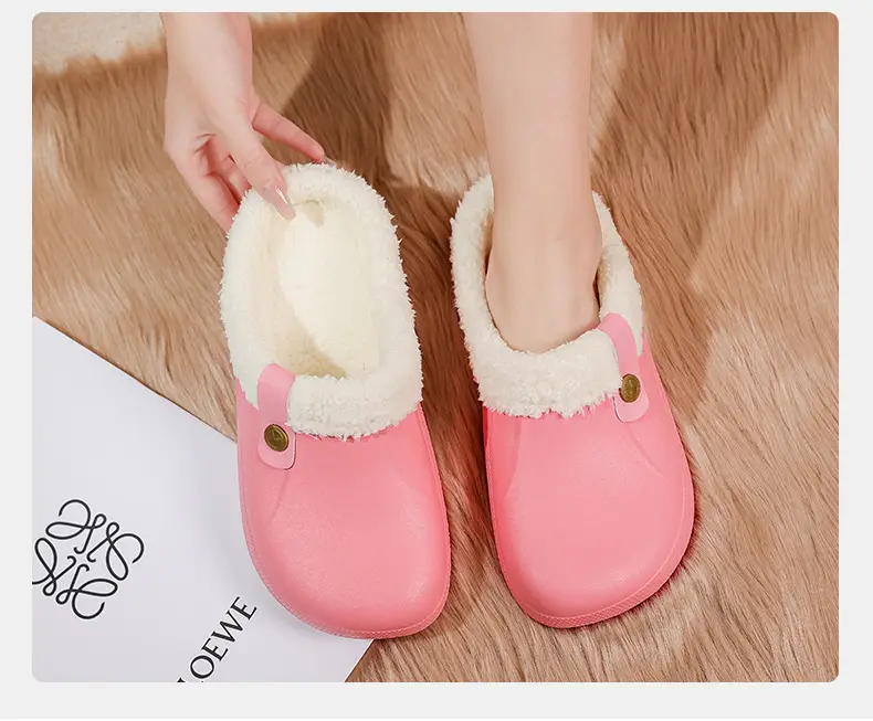 Winter plus size Cross-border fleece-lined New Household Cotton Slippers Women's Couples Baotou Cotton Shoes Men's Warm Mao Mao Shoes — feature 23