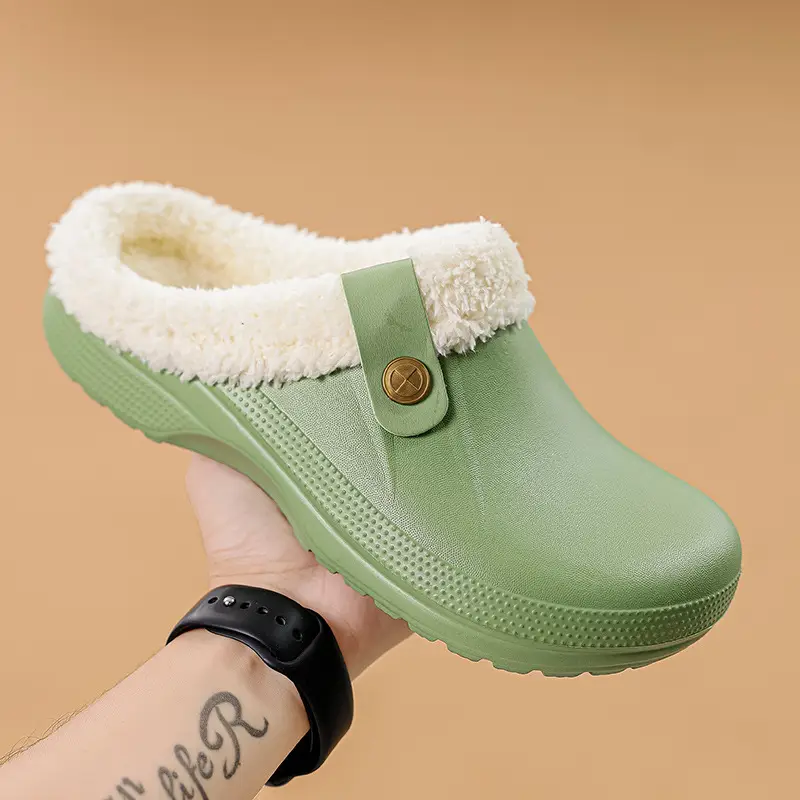 Winter plus size Cross-border fleece-lined New Household Cotton Slippers Women's Couples Baotou Cotton Shoes Men's Warm Mao Mao Shoes