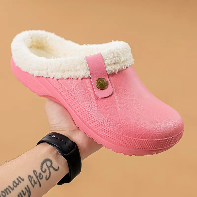 Winter plus size Cross-border fleece-lined New Household Cotton Slippers Women's Couples Baotou Cotton Shoes Men's Warm Mao Mao Shoes