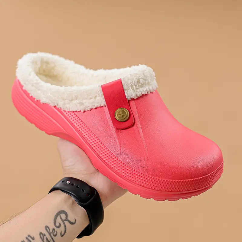 Winter plus size Cross-border fleece-lined New Household Cotton Slippers Women's Couples Baotou Cotton Shoes Men's Warm Mao Mao Shoes