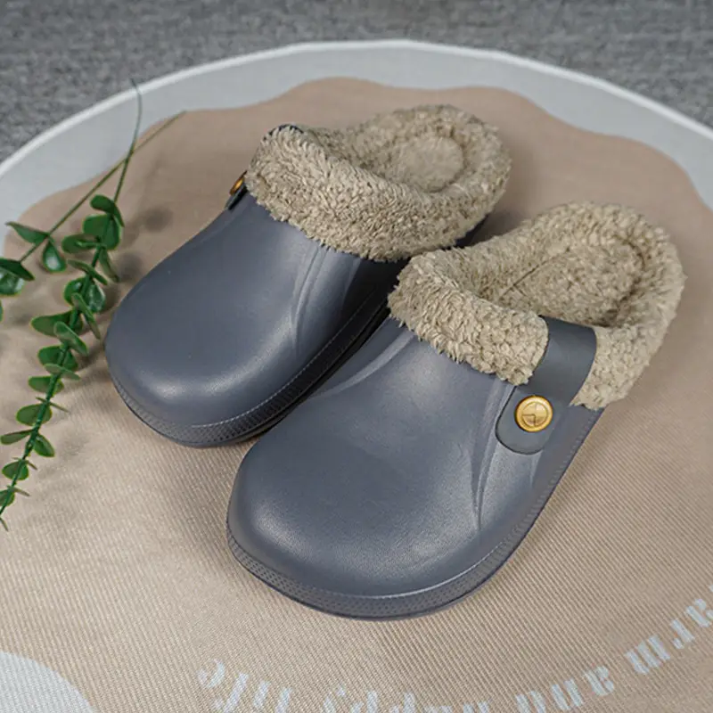 Winter plus size Cross-border fleece-lined New Household Cotton Slippers Women's Couples Baotou Cotton Shoes Men's Warm Mao Mao Shoes