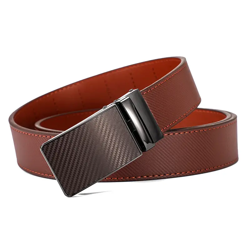 Men's Black Real Cowhide Belt with Red Inner Core — feature 11