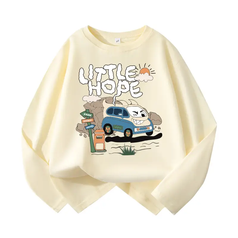 Pure Cotton Long Sleeve T-Shirt for Boys White Blue Design - Image 5