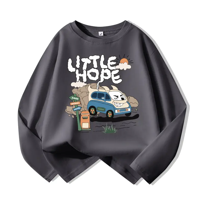 Pure Cotton Long Sleeve T-Shirt for Boys White Blue Design - Image 6