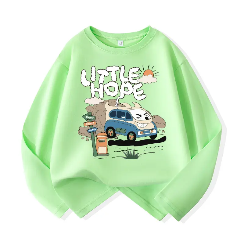 Pure Cotton Long Sleeve T-Shirt for Boys White Blue Design - Image 7