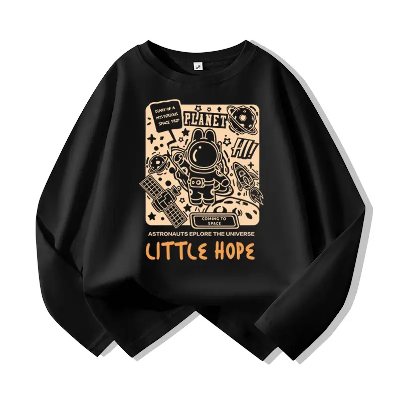 Pure Cotton Long Sleeve T-Shirt for Boys White Blue Design - Image 8