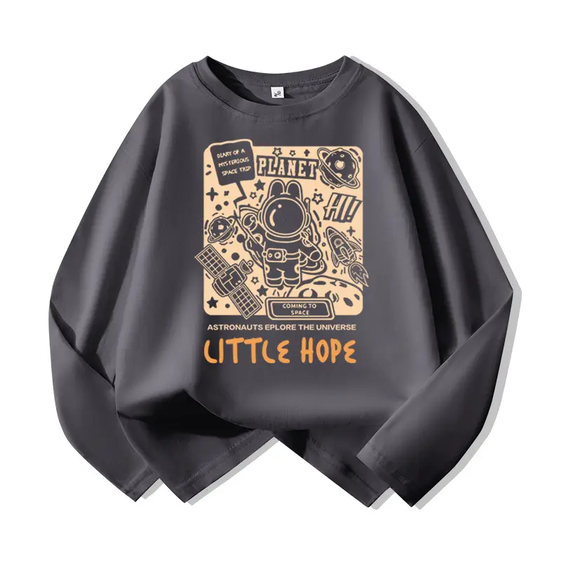 Pure Cotton Long Sleeve T-Shirt for Boys White Blue Design - Image 9