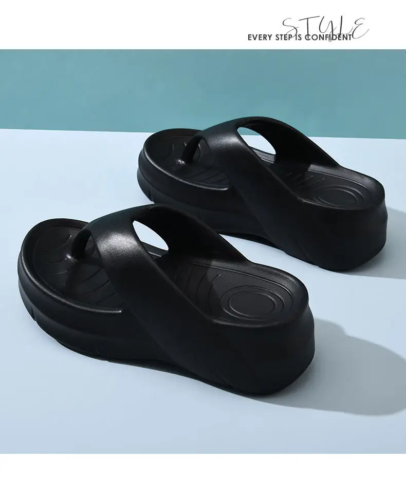 Women's Flip-Flops Summer Non-Stinky Foot Wear-Resistant Slippers EVA Home Non-Slip Wearing Heightened Shit-Treading Sandals — feature 25