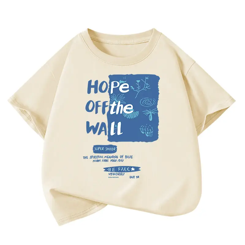 Boys Cotton T-Shirt Yellow Wall Hope Design Large - Image 3