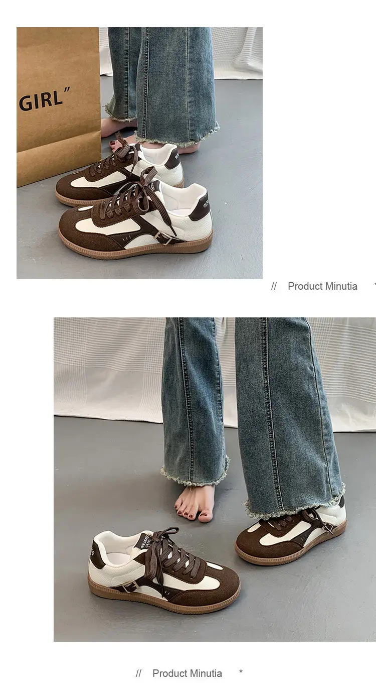 Women's Brown & White Lace-Up College Sneakers β feature 10