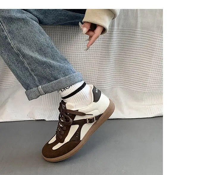 Women's Brown & White Lace-Up College Sneakers β feature 12