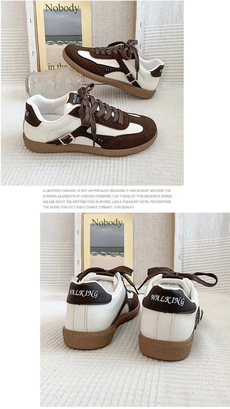 Women's Brown & White Lace-Up College Sneakers β feature 15