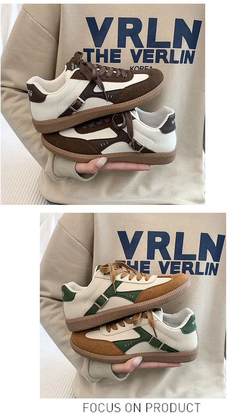 Women's Brown & White Lace-Up College Sneakers β feature 16
