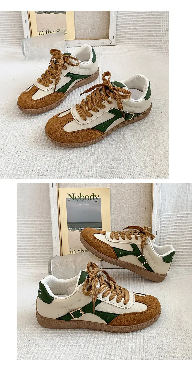 Women's Brown & White Lace-Up College Sneakers β feature 17