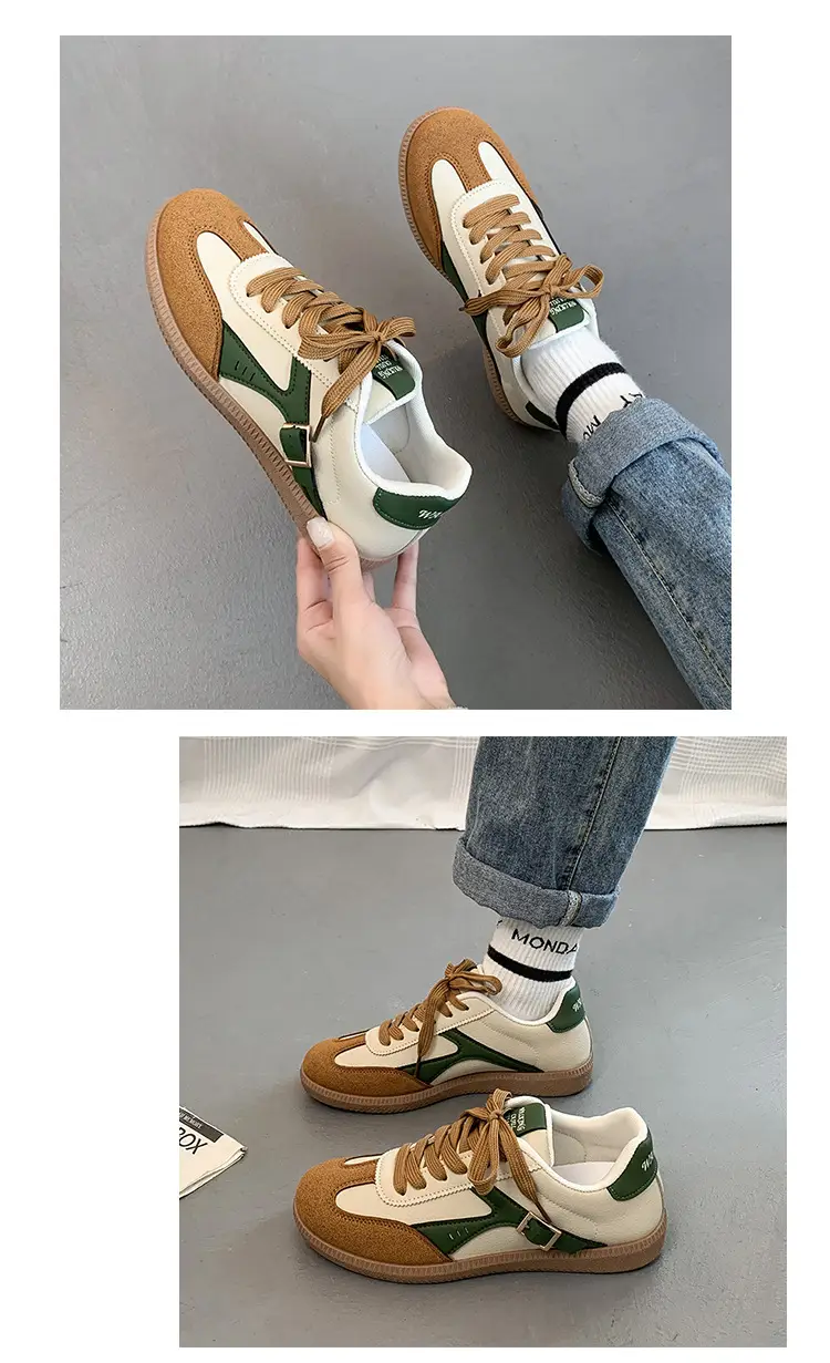 Women's Brown & White Lace-Up College Sneakers β feature 8