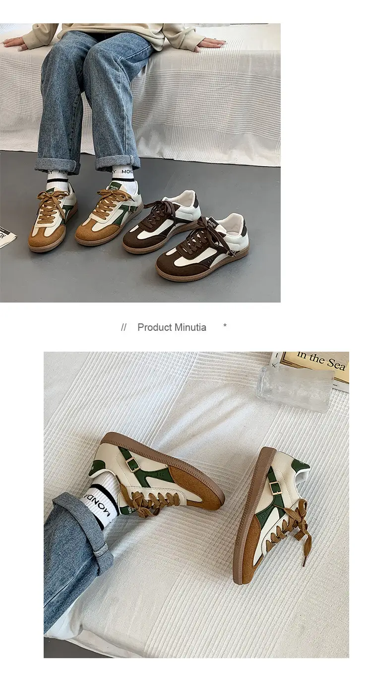 Women's Brown & White Lace-Up College Sneakers β feature 9
