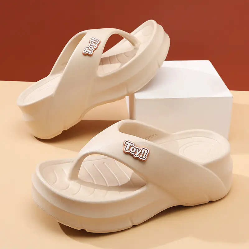 Flip-flops women's summer outdoor beach non-stinky feet sandals home wear-resistant height-increasing non-slip all-match high-end slippers - Image 6
