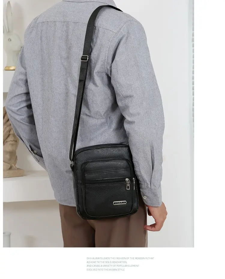 Korean Style PU Leather Crossbody Bag Brown Large Capacity — feature 10