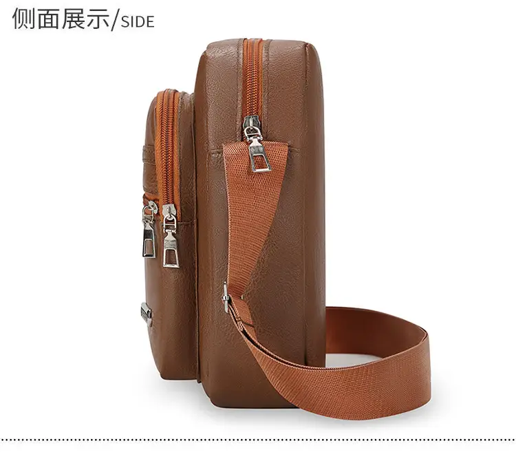 Korean Style PU Leather Crossbody Bag Brown Large Capacity — feature 26