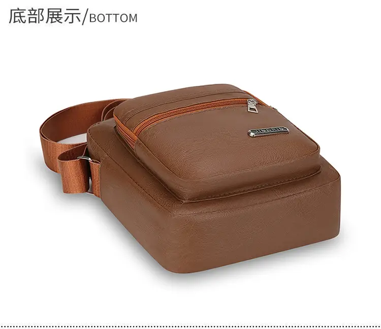 Korean Style PU Leather Crossbody Bag Brown Large Capacity — feature 28