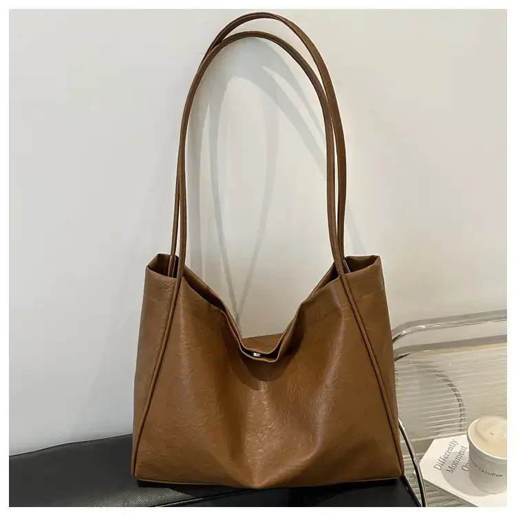 Women's 2024 Winter Retro Tote Bags Brown Black Brown — feature 13