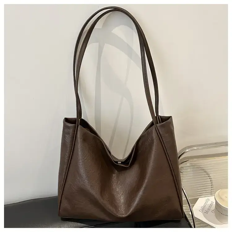 Women's 2024 Winter Retro Tote Bags Brown Black Brown — feature 15
