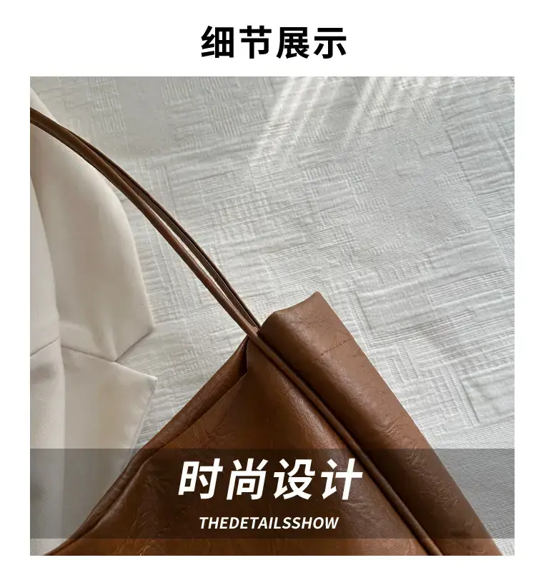 Women's 2024 Winter Retro Tote Bags Brown Black Brown — feature 2