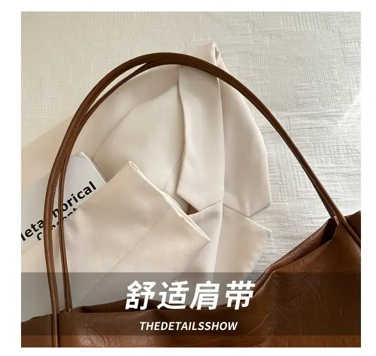 Women's 2024 Winter Retro Tote Bags Brown Black Brown — feature 3