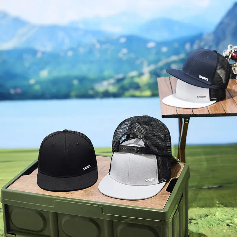 Black Mesh Sports Cap with Logo - Image 14