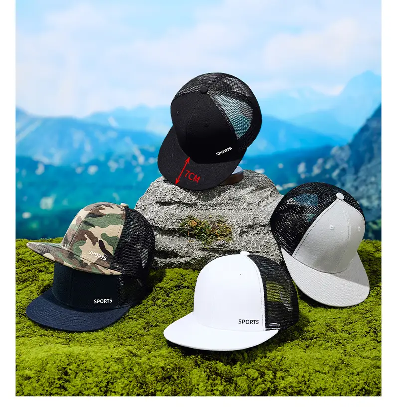 Black Mesh Sports Cap with Logo — feature 13