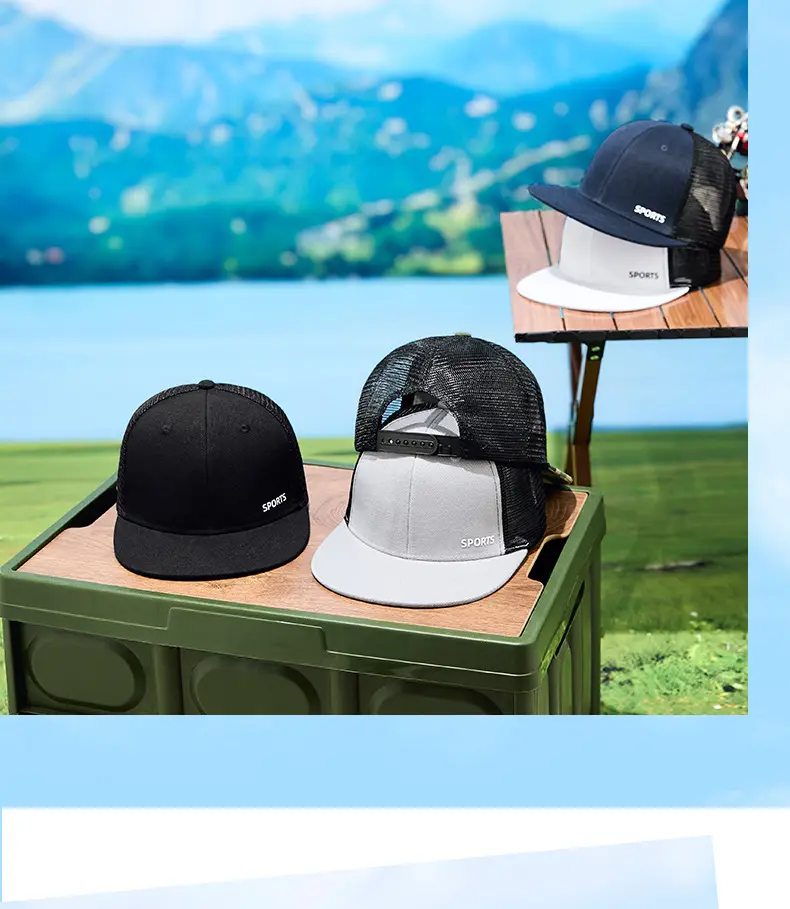 Black Mesh Sports Cap with Logo — feature 17