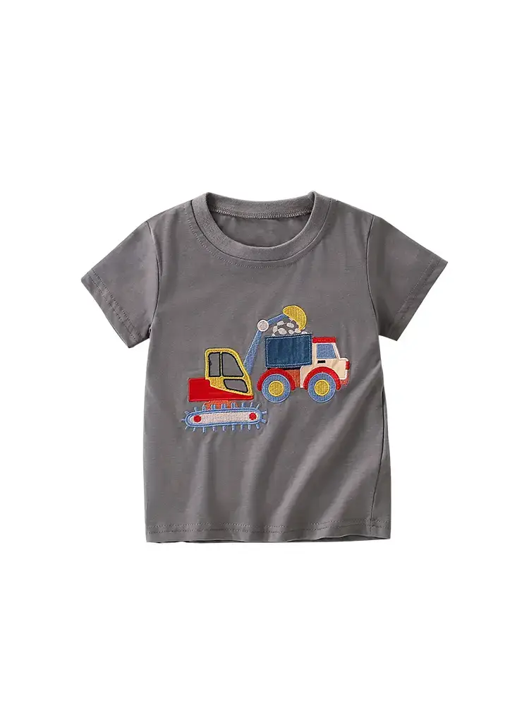 Malwee Boys Summer T-Shirt Grey Cotton Round Neck Casual - Image 6