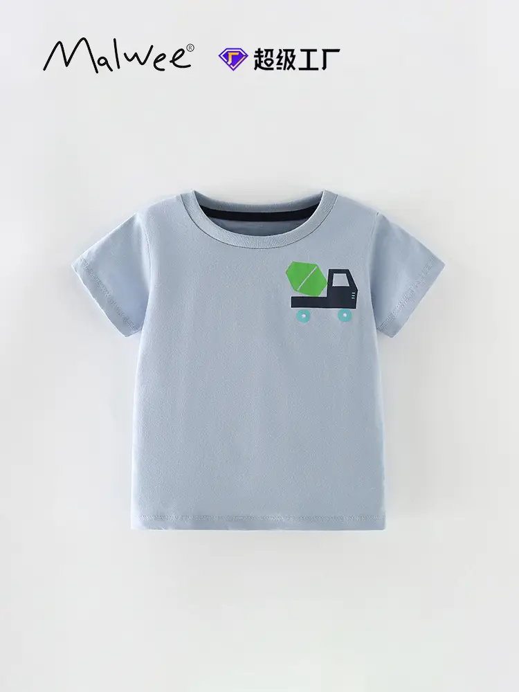 Malwee Boys Light Blue T-Shirt Summer Casual Round Neck - Image 2