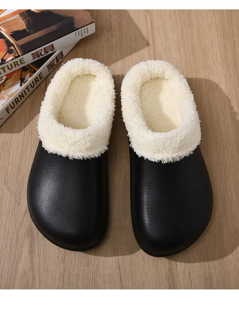 Cotton Slippers Women's Winter fleece-lined Thickened Heightened Mao Mao Shoes Non-slip Wear-resistant Non-smelly Feet All-match Baotou Cotton Shoes — feature 10