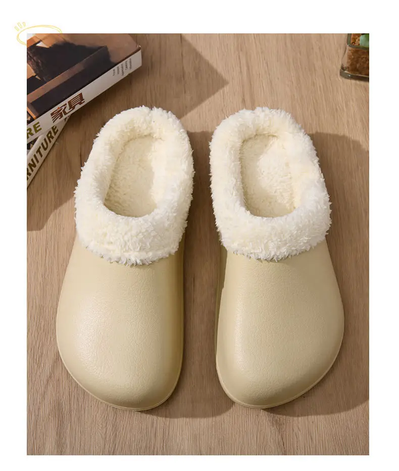 Cotton Slippers Women's Winter fleece-lined Thickened Heightened Mao Mao Shoes Non-slip Wear-resistant Non-smelly Feet All-match Baotou Cotton Shoes — feature 6