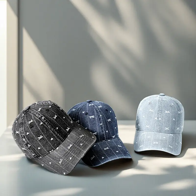 Korean Style Starry Denim Cap for Men Women - Image 5