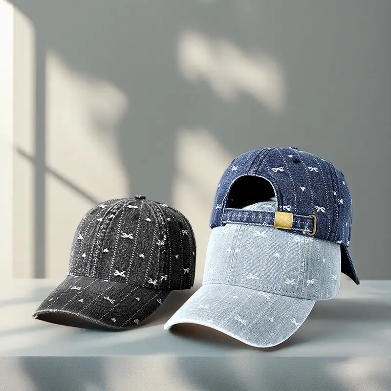 Korean Style Starry Denim Cap for Men Women - Image 7