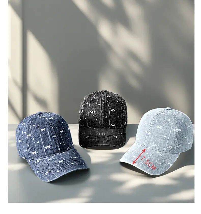 Korean Style Starry Denim Cap for Men Women — feature 13