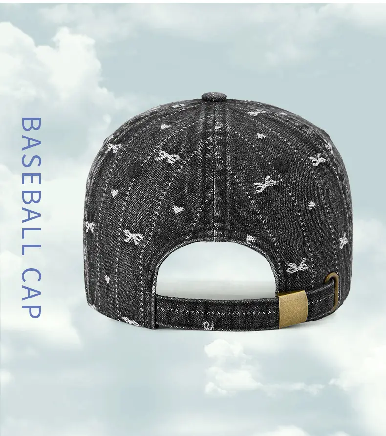 Korean Style Starry Denim Cap for Men Women — feature 14