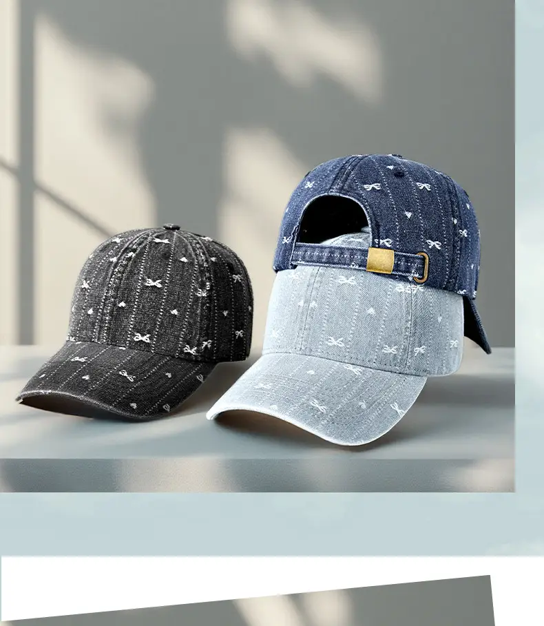 Korean Style Starry Denim Cap for Men Women — feature 17