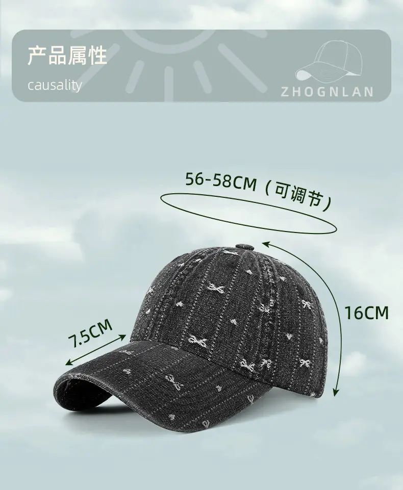 Korean Style Starry Denim Cap for Men Women — feature 19