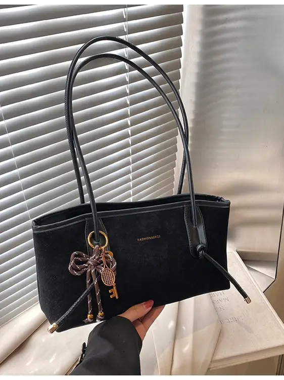 Black Crossbody Tote Bag for Women 2024 Winter Commute - Image 6