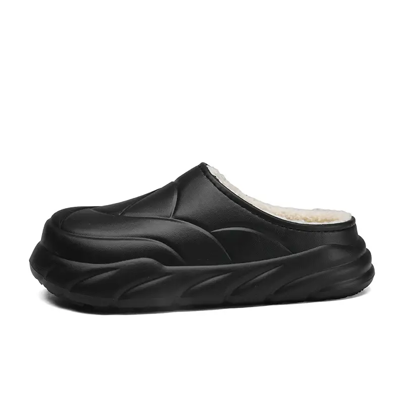 Winter Cotton Slippers Men's Waterproof Outer Wear Thickened Trendy Couple's Home Heel Slippers fleece-lined Warm Cotton Shoes - Image 9