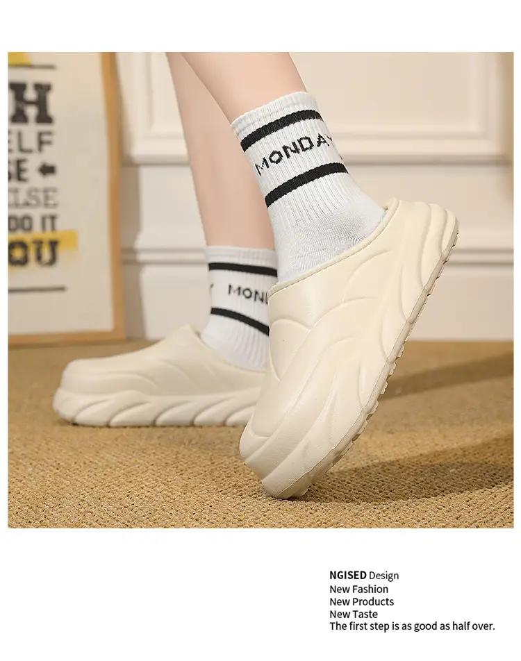 Winter Cotton Slippers Men's Waterproof Outer Wear Thickened Trendy Couple's Home Heel Slippers fleece-lined Warm Cotton Shoes — feature 8