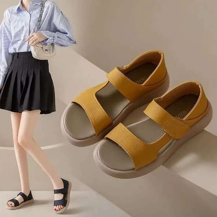 Women's White Flat Roman Sandals 2025 Summer - Image 6
